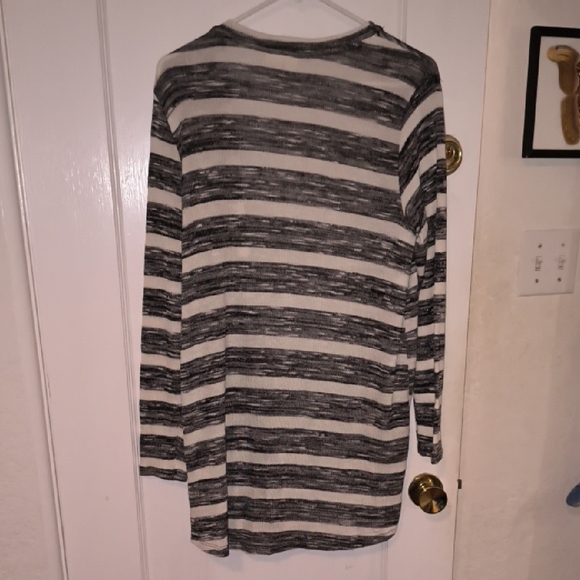 Style & Co. | Black and White Striped Cardigan - Picture 4 of 4